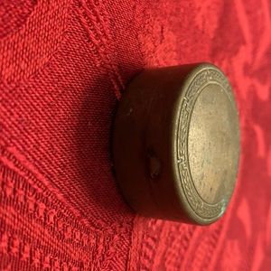 Vintage Metal Brass Pill Box or Makeup Compact